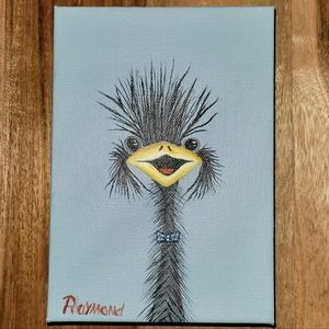 Hand painted Emu on canvas
